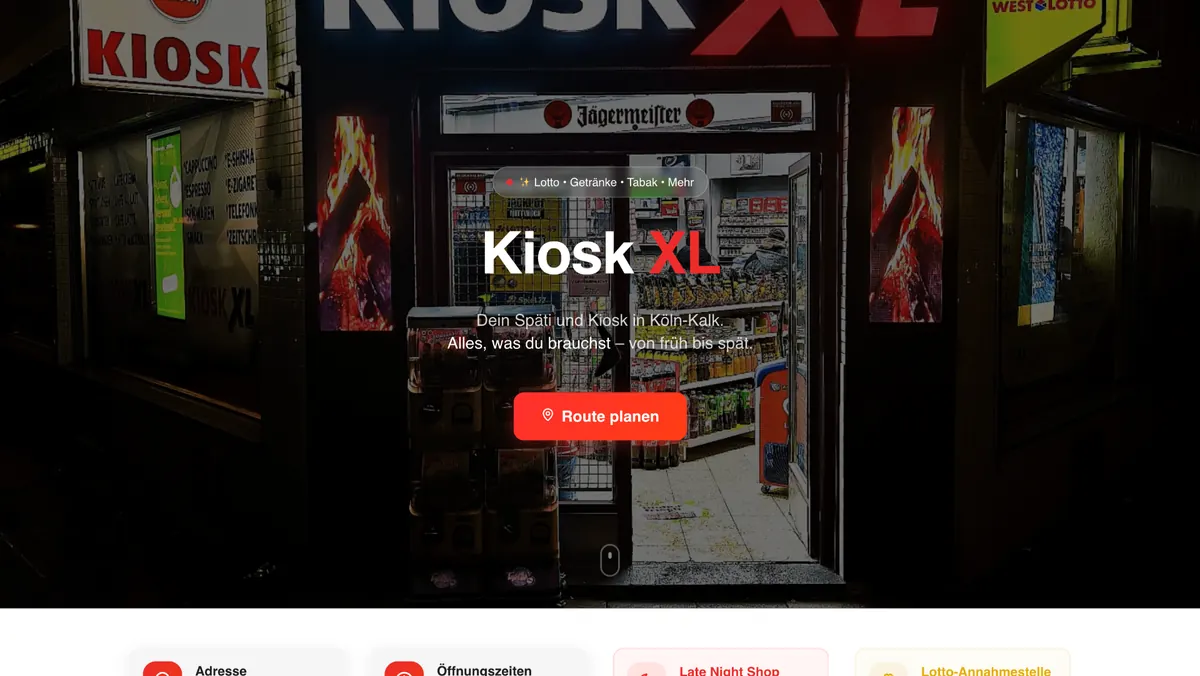 Kiosk XL, Website von stratege